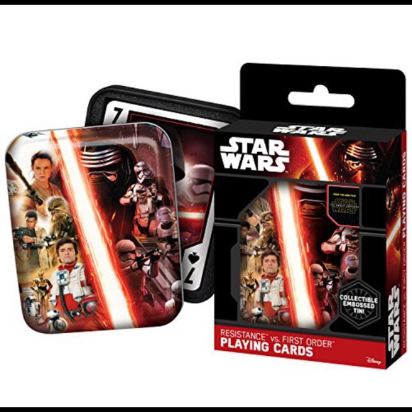 EUC Cartamundi Star Wars: The Force Awakens Playing Cards w Embossed Tin - Picture 1 of 8